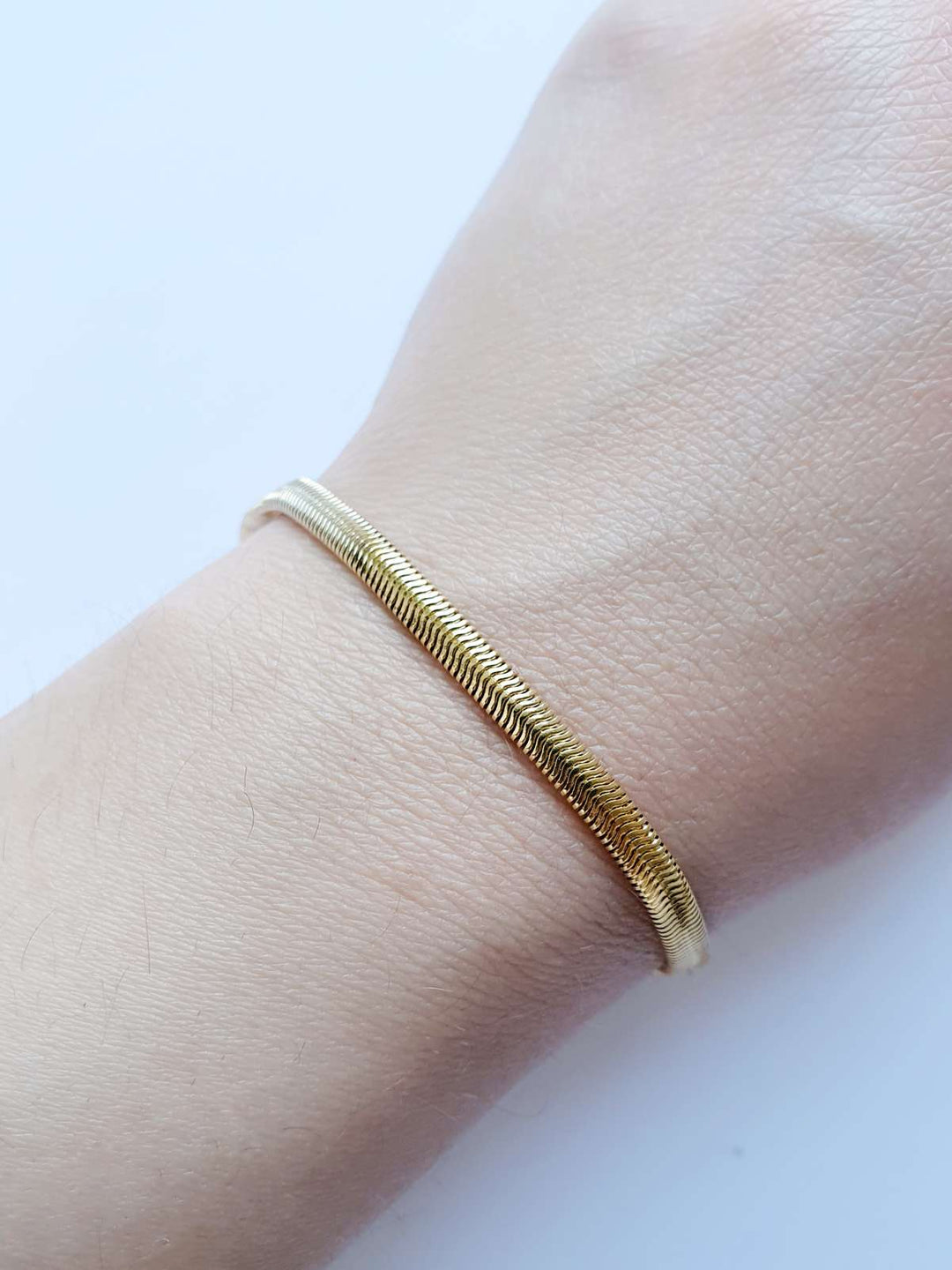 Vintage Gold Plated Herringbone Chain Bracelet