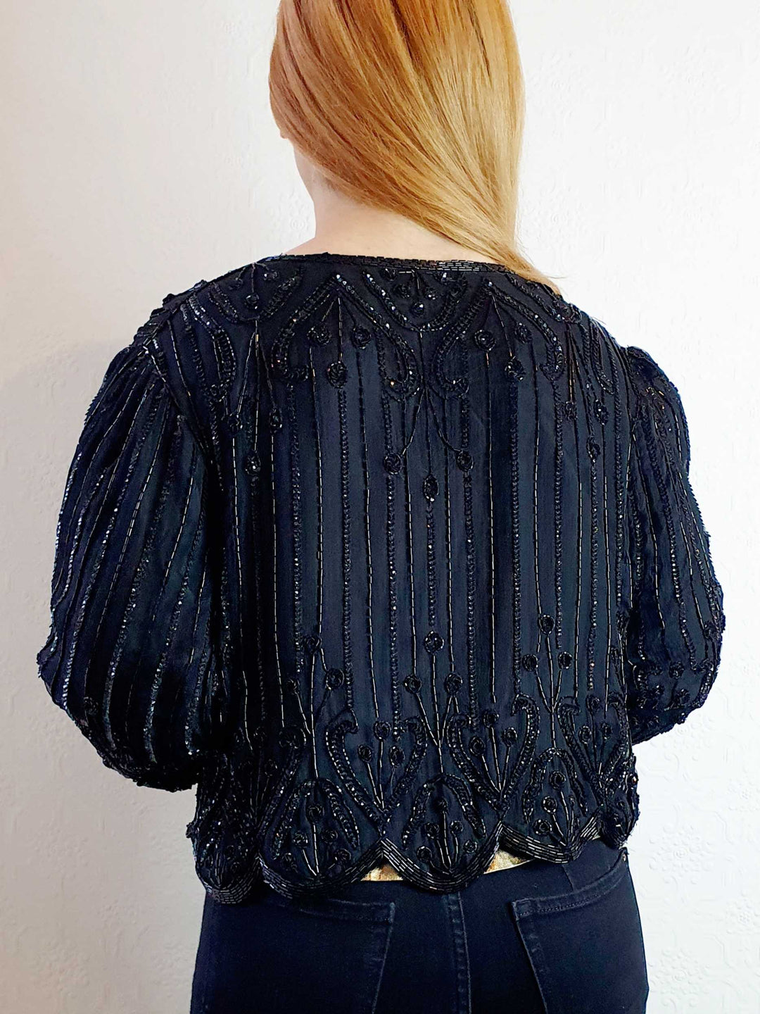 Vintage Beaded Silk Trophy Jacket - M