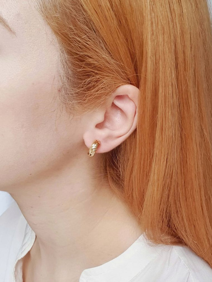 Vintage Gold Plated Minimal Micro Hoops