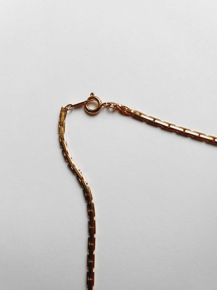 Vintage Gold Plated Flat Chain Necklace