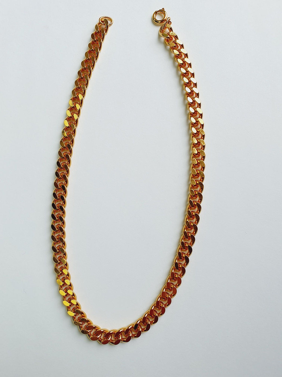 Vintage Gold Plated Thick Curb Chain Necklace