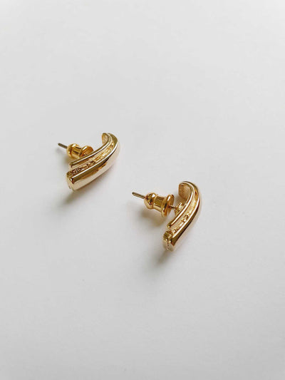 Vintage Gold Plated 80s Stud Earrings