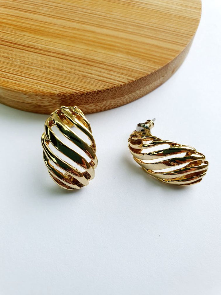 Vintage Gold Toned Stud Earrings