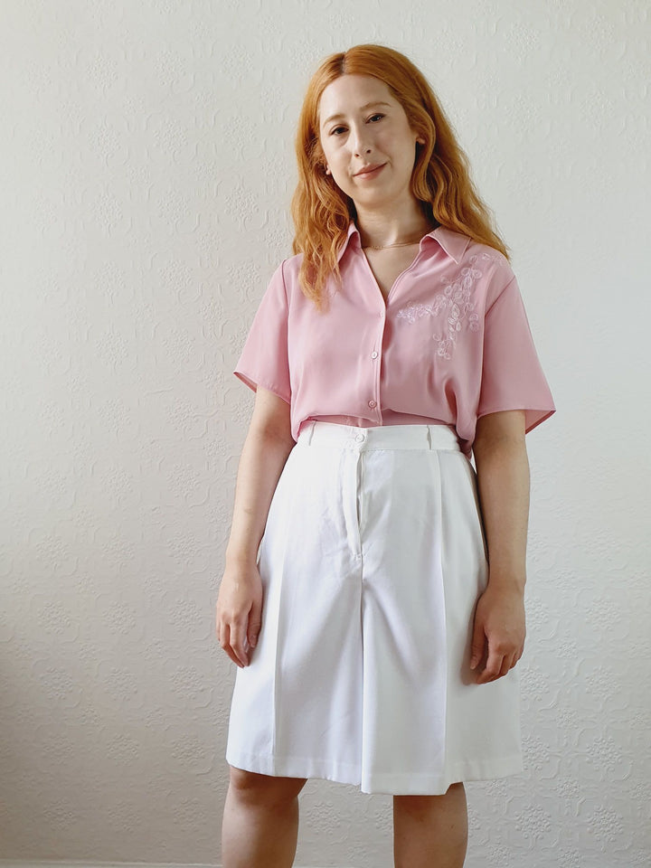 Vintage C&A White Short Culottes - M/L