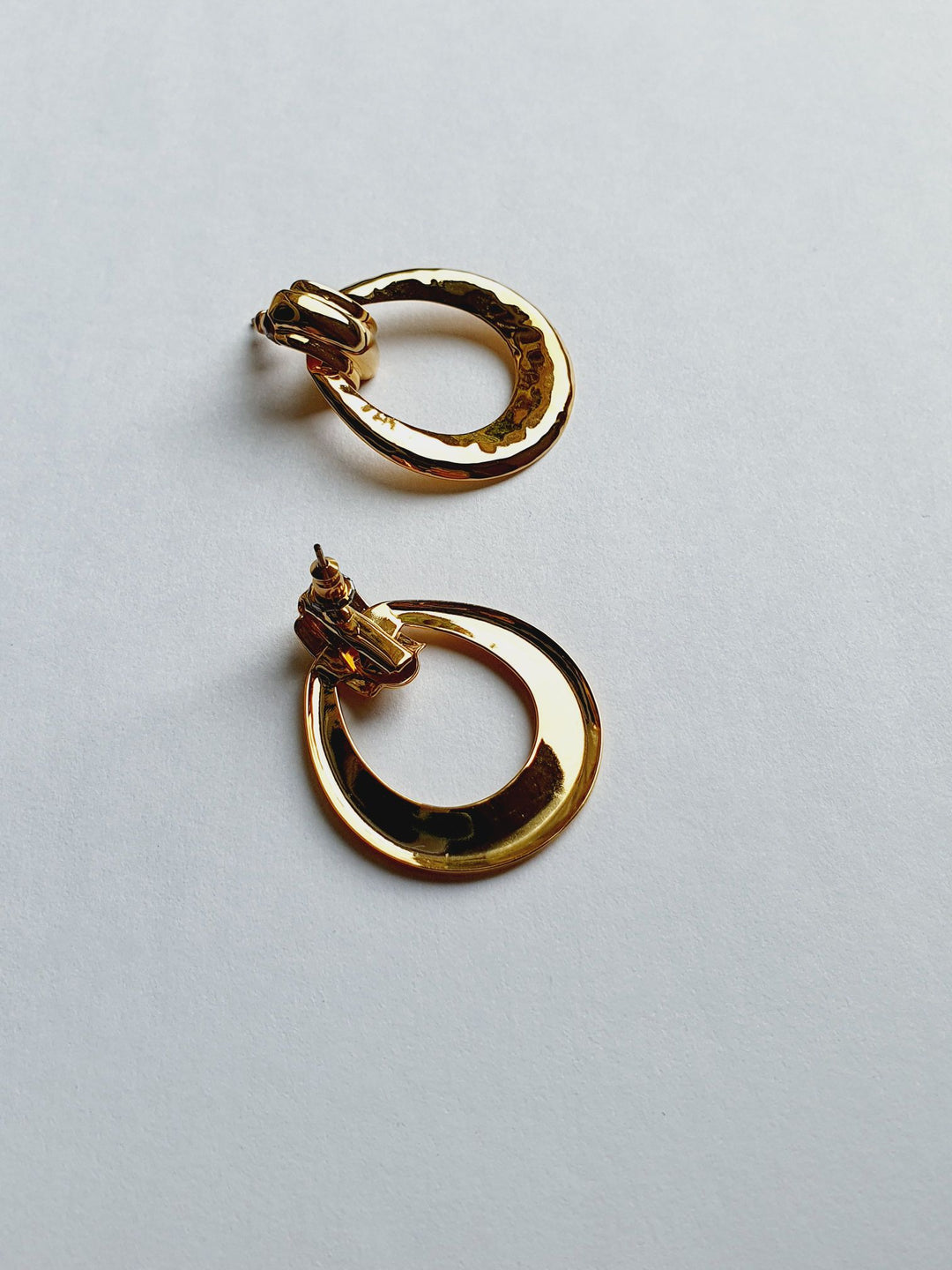 Vintage Gold Plated Hammered Earrings