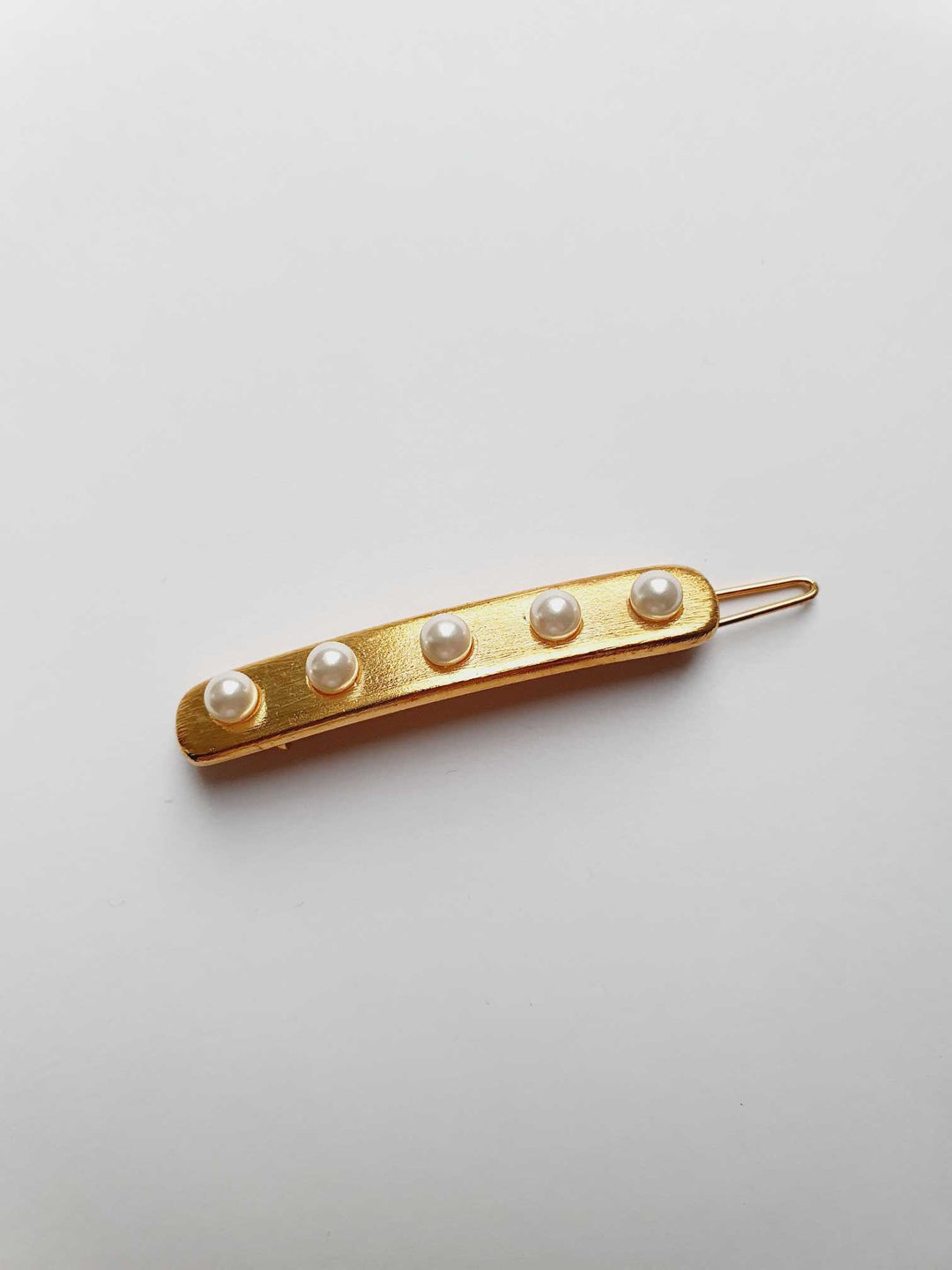 Vintage Gold Plated Hair Clip with Pearls