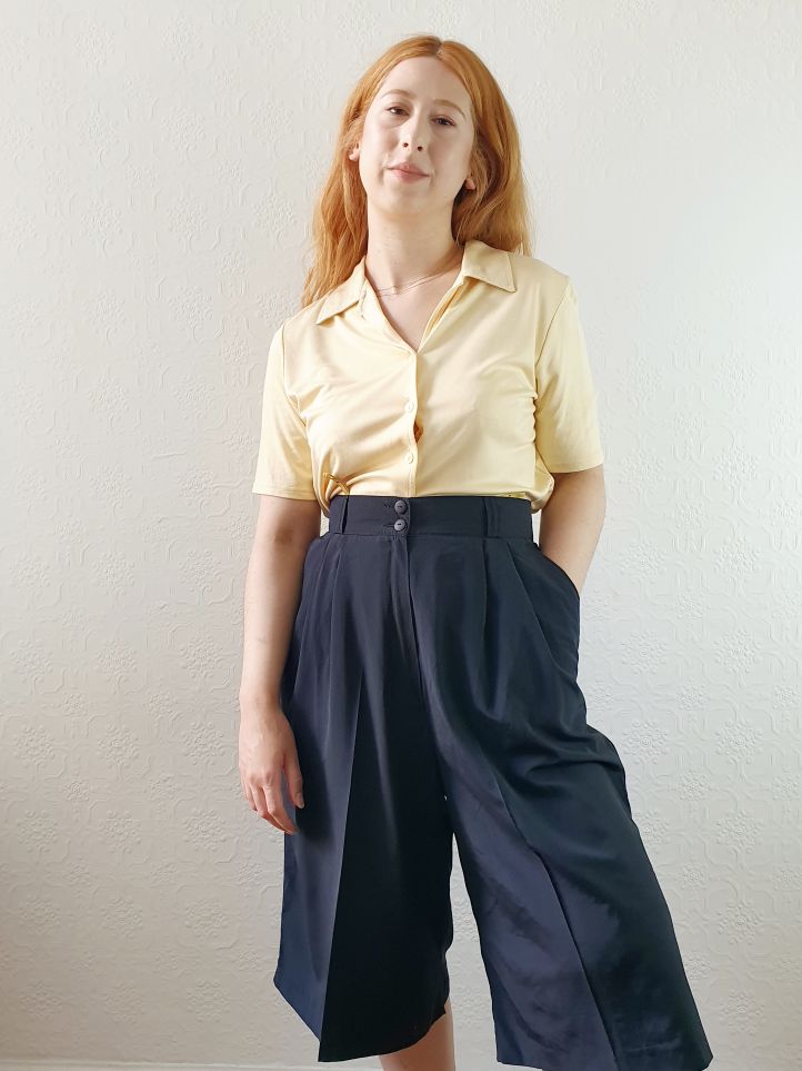 Vintage Black Wide Leg Culottes - M/L