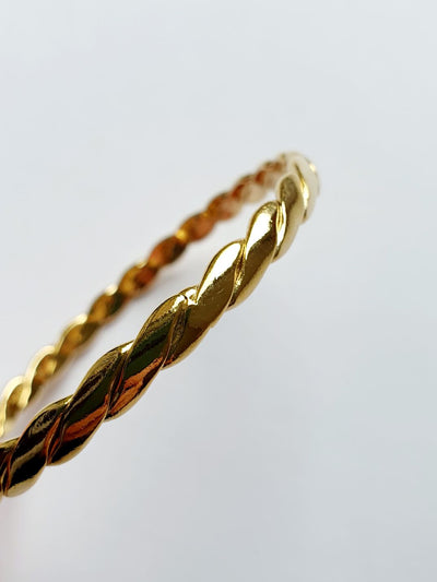 Vintage Gold Plated Twist Bangle Bracelet