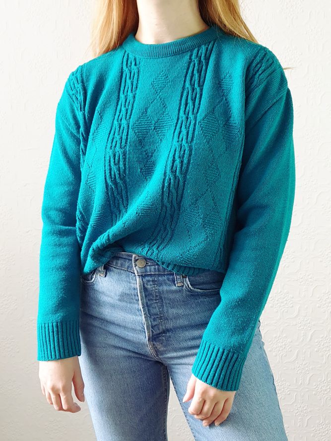 Vintage Teal Jumper - M/L