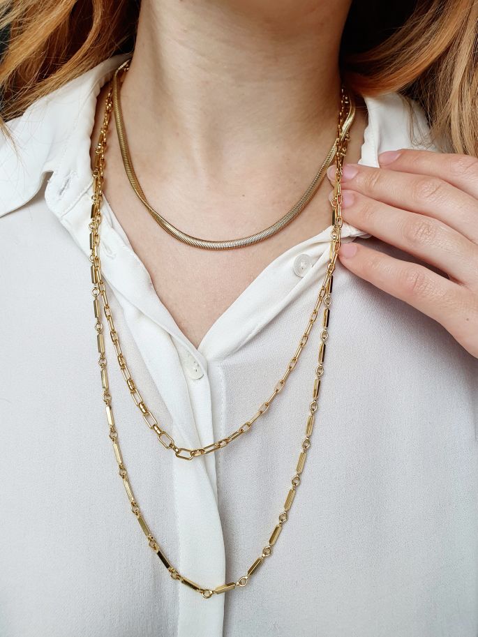 Vintage Gold Plated Chain Layering Set