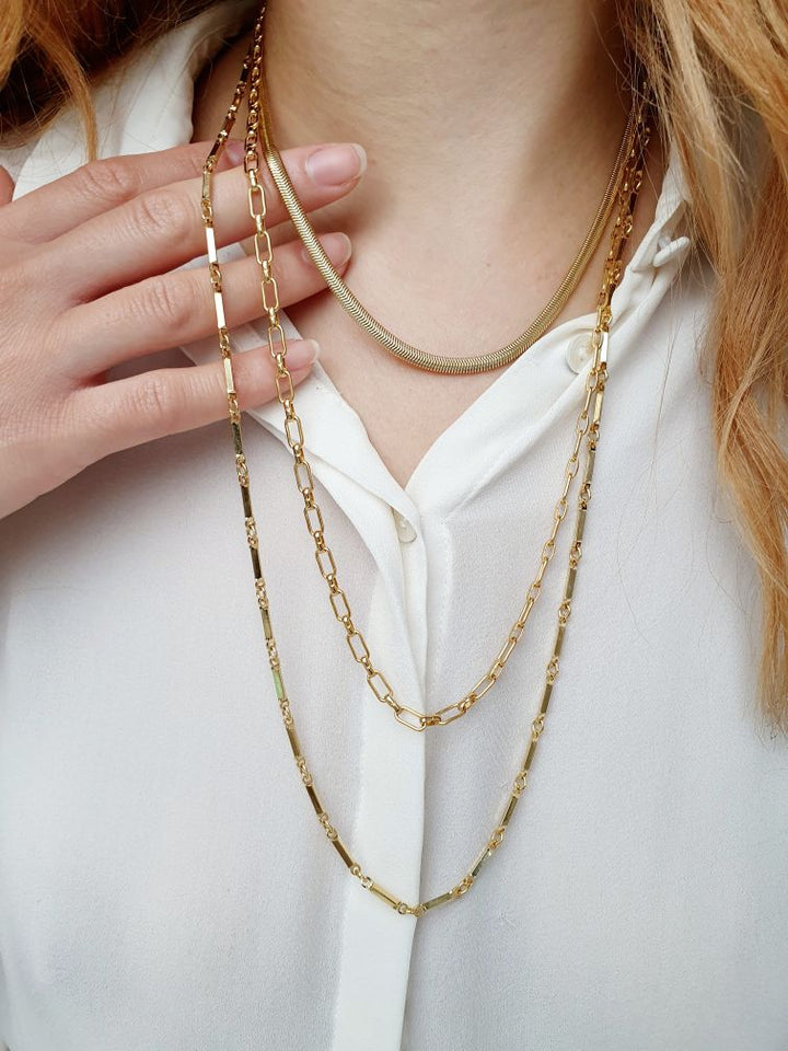 Vintage Gold Plated Chain Layering Set