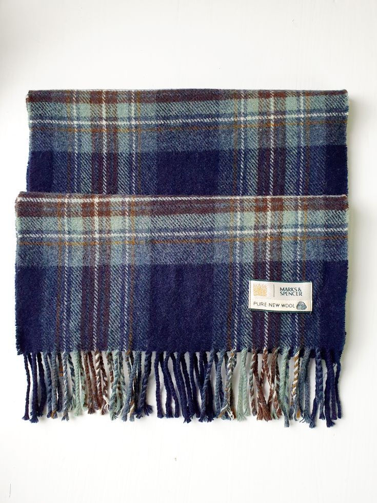 Vintage Tartan Wool Scarf