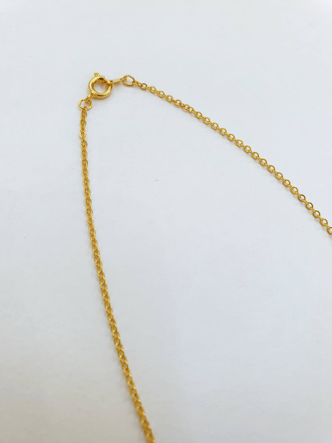 Vintage Gold Plated Fine Chain Necklace with Pearl & Crystal Charm