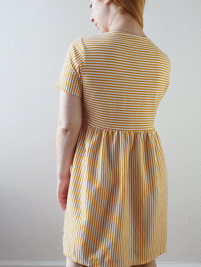 Striped Summer V-Neck Dress - S/M