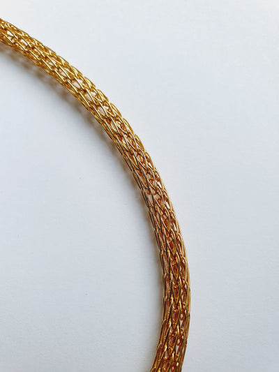 Gold Plated Round Mesh Chain Necklace
