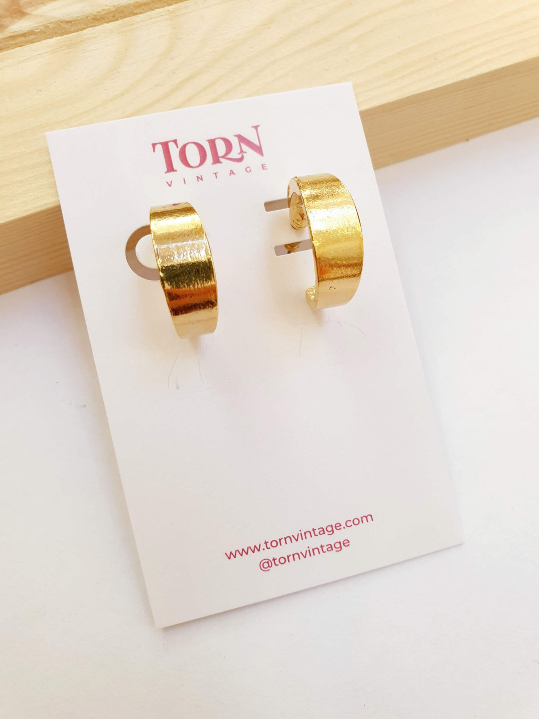 Vintage Gold Plated Chunky Hoop Earrings