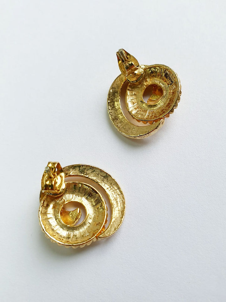 Vintage Gold Plated 1980s Stud Earrings