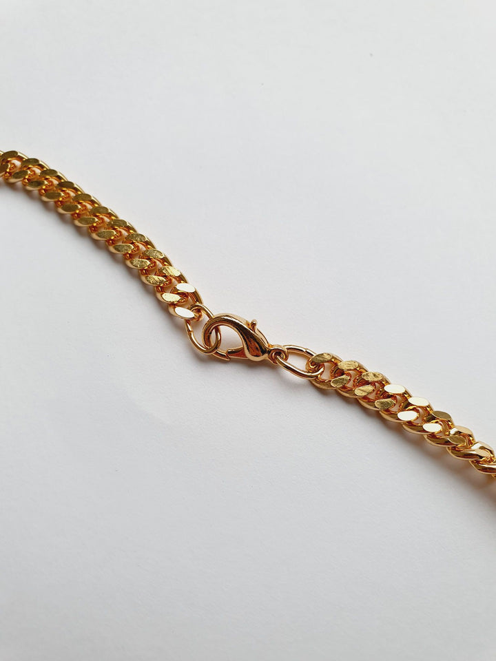 Vintage Gold Plated Curb Chain Necklace