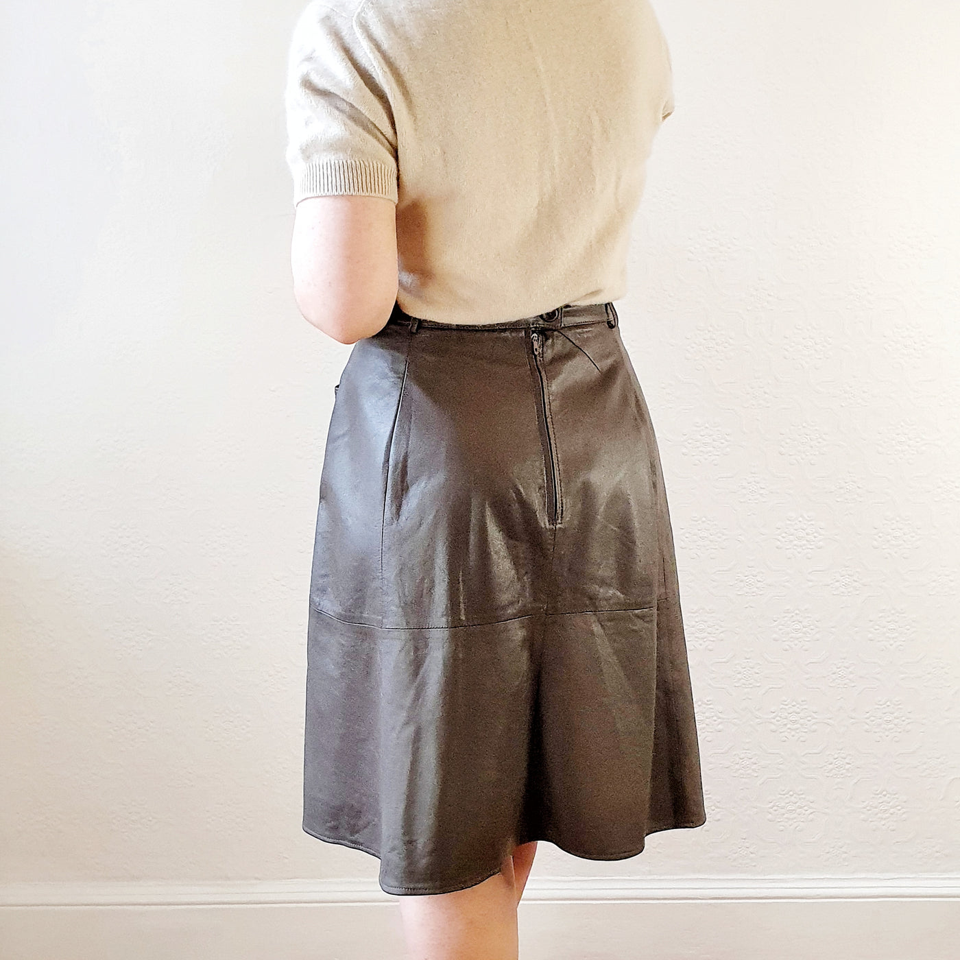 Grey A-Line Skirt - L