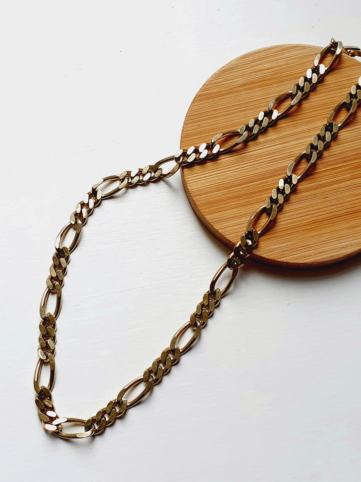 Vintage Gold Toned Flat Linked Chain