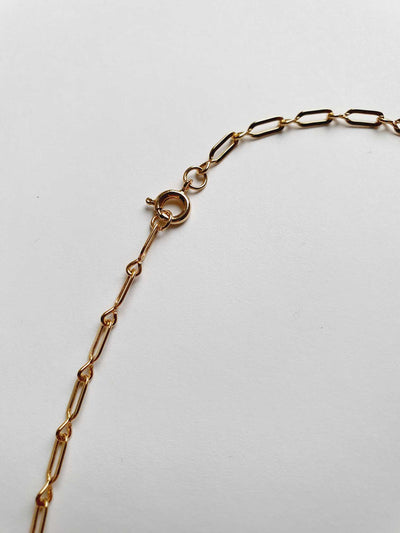 Vintage Gold Plated Paperclip Style Chain Necklace 15"