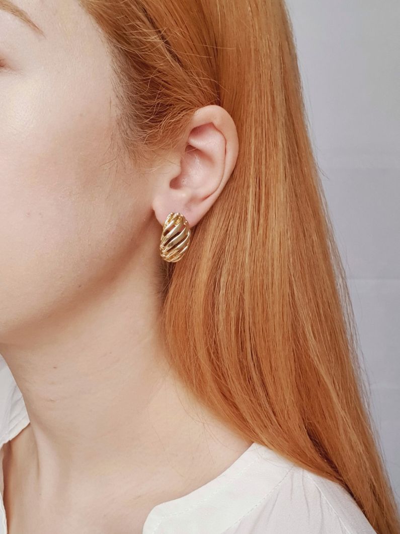 Vintage Gold Toned Stud Earrings
