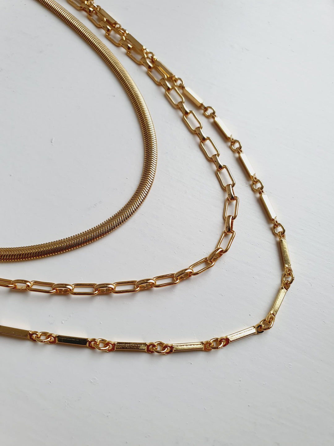 Vintage Gold Plated Chain Layering Set