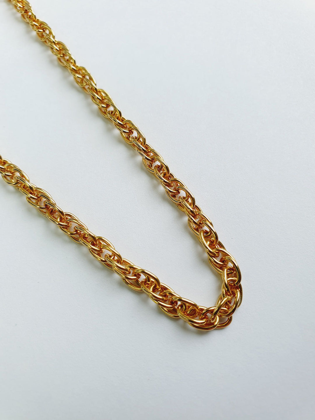 Vintage Gold Plated Wheat Chain Necklace 16"