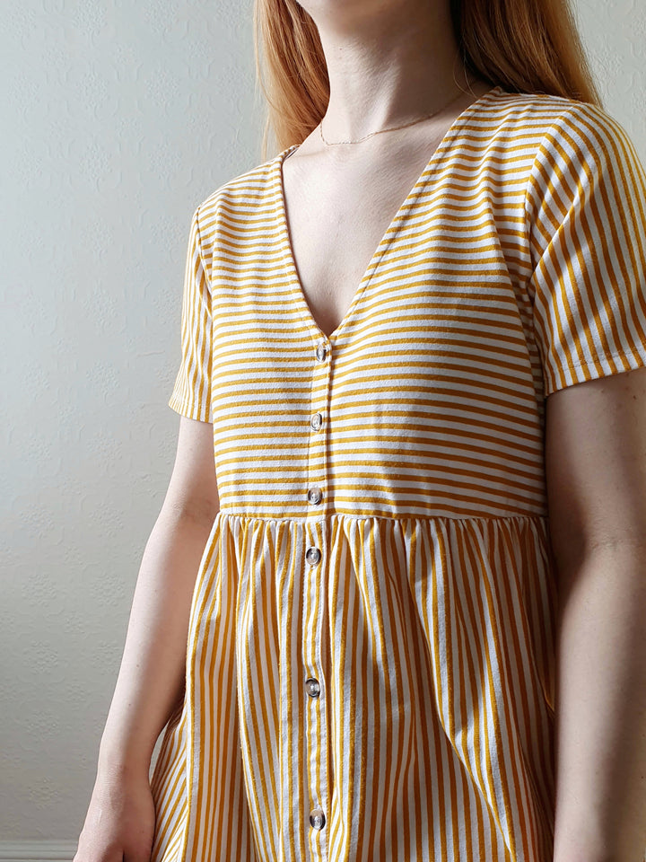 Striped Summer V-Neck Dress - S/M