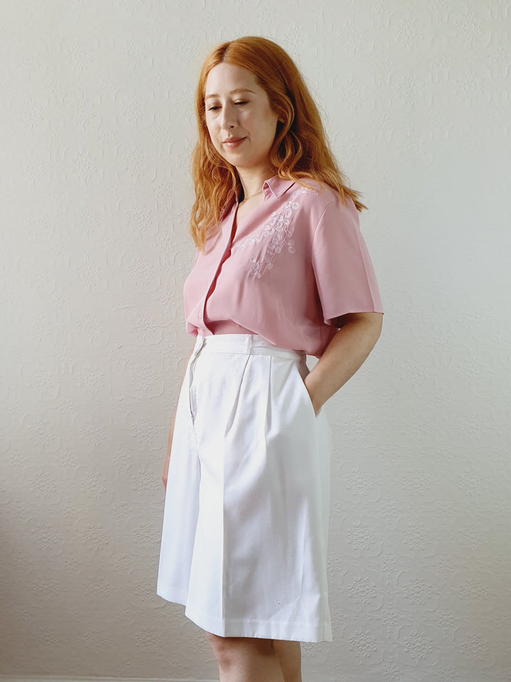 Vintage C&A White Short Culottes - M/L