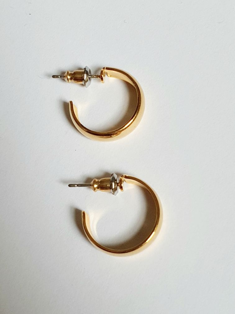 Vintage Gold Plated Minimal Hoops