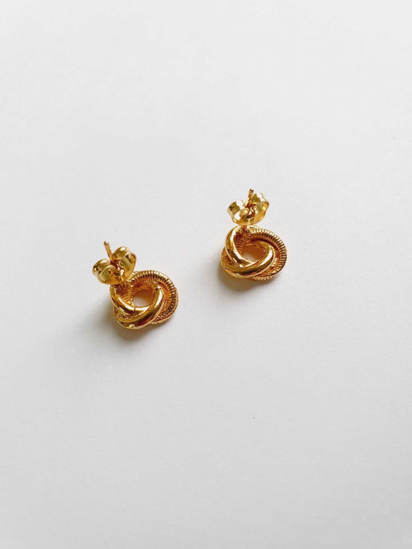 Vintage Gold Toned Knot Stud Earrings