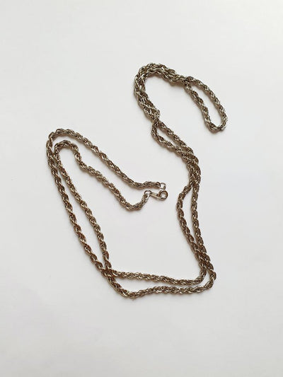 Vintage Silver Plated Wheat Chain Necklace