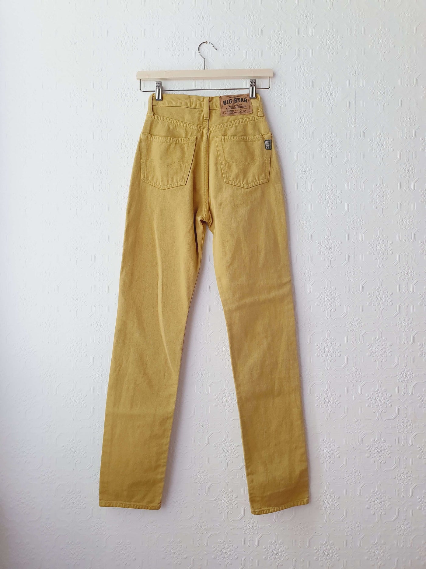 Vintage High Waisted Yellow Ochre Jeans - 24W 31L