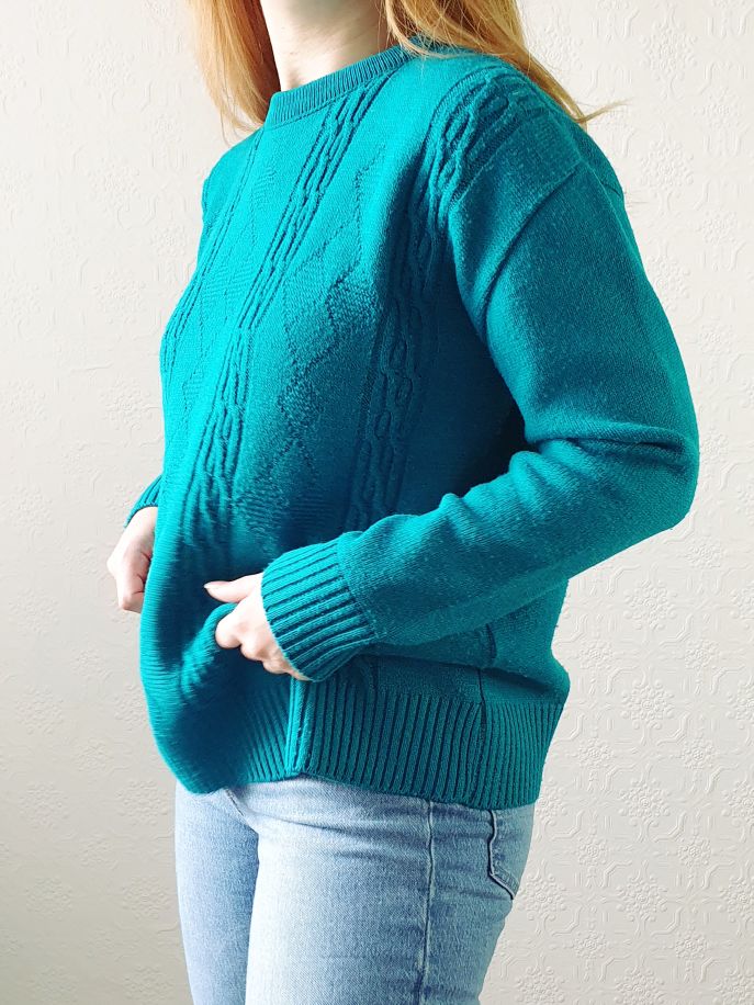 Vintage Teal Jumper - M/L