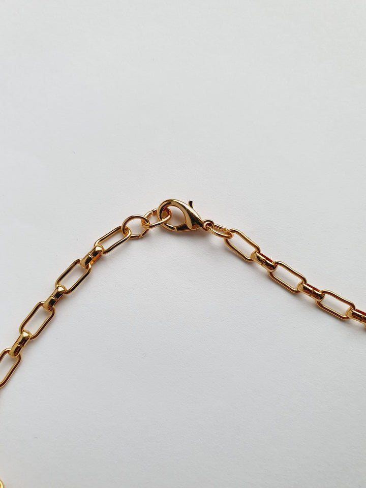 Vintage Gold Plated Paperclip Chain Necklace 16"