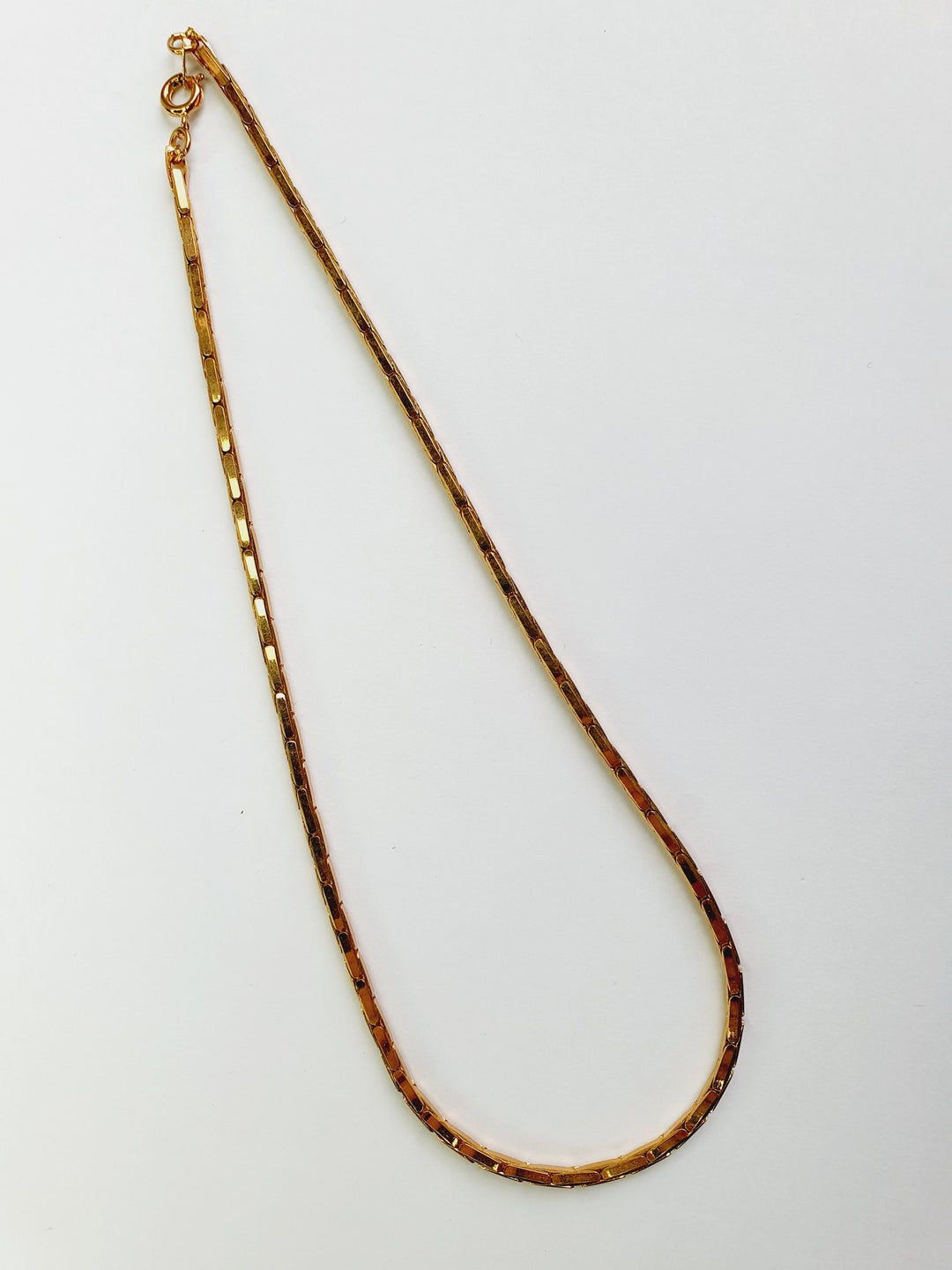 Vintage Gold Plated Square Chain Necklace