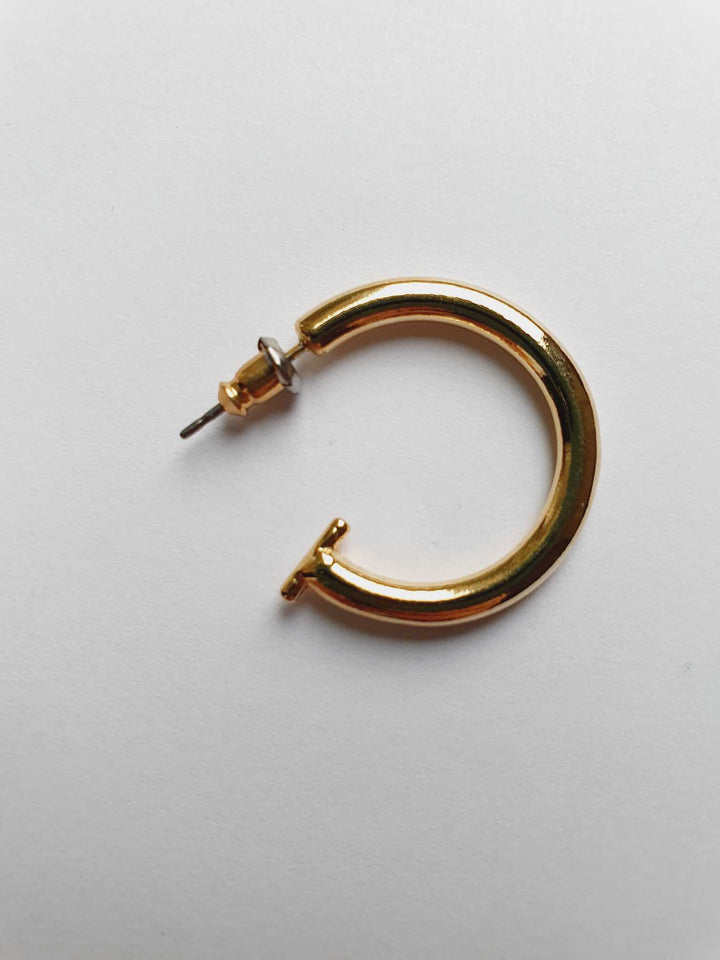 Vintage Gold Plated Hoop Earrings