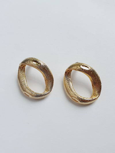 Vintage 80s Gold Plated Statement Stud Earrings