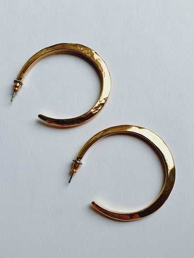 Vintage Gold Plated Textured Hoops