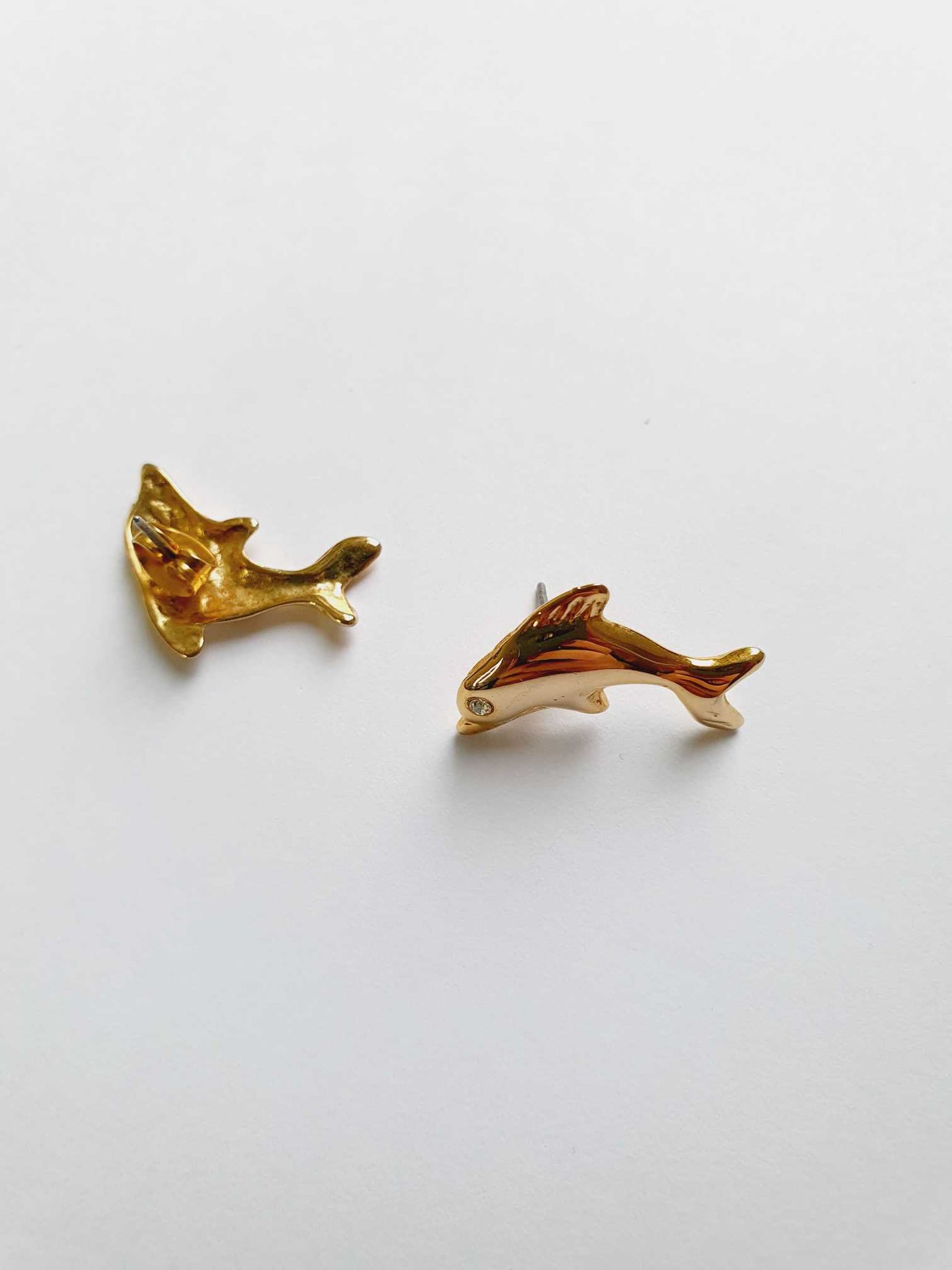 Gold Plated Dolphin Stud Earrings