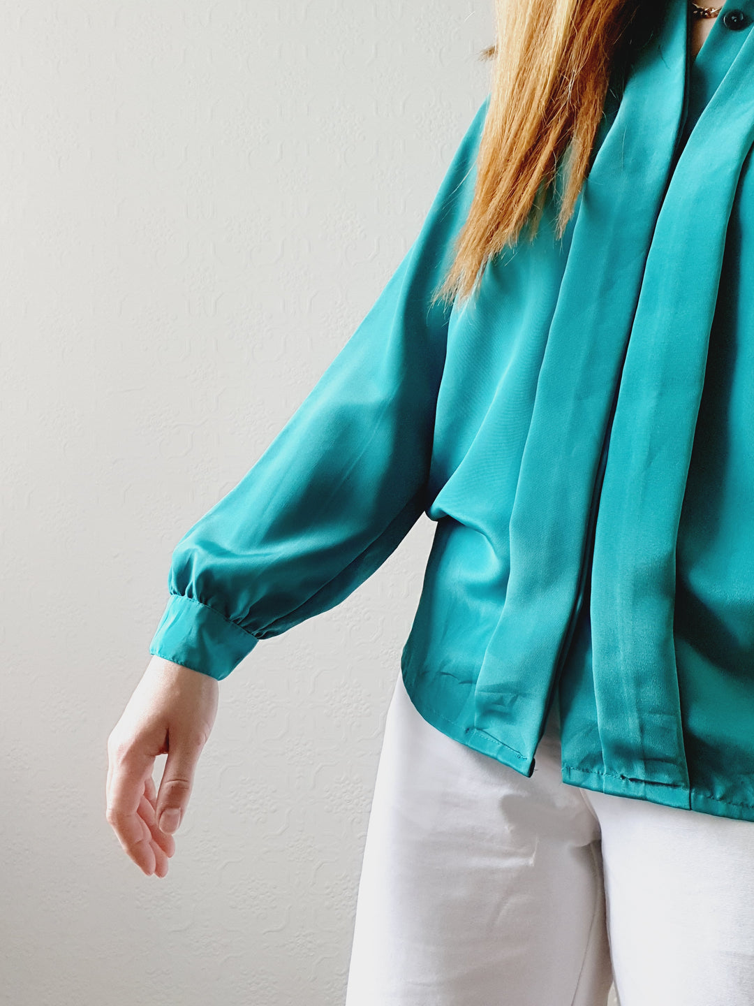 Vintage Emerald Green Blouse • S-M