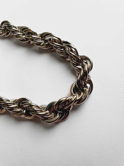 Vintage Silver Toned Twist Rope Bracelet