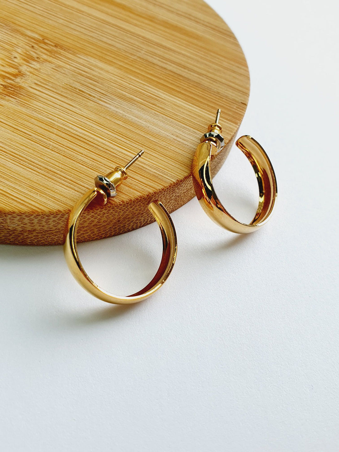 Vintage Gold Plated Minimal Hoops