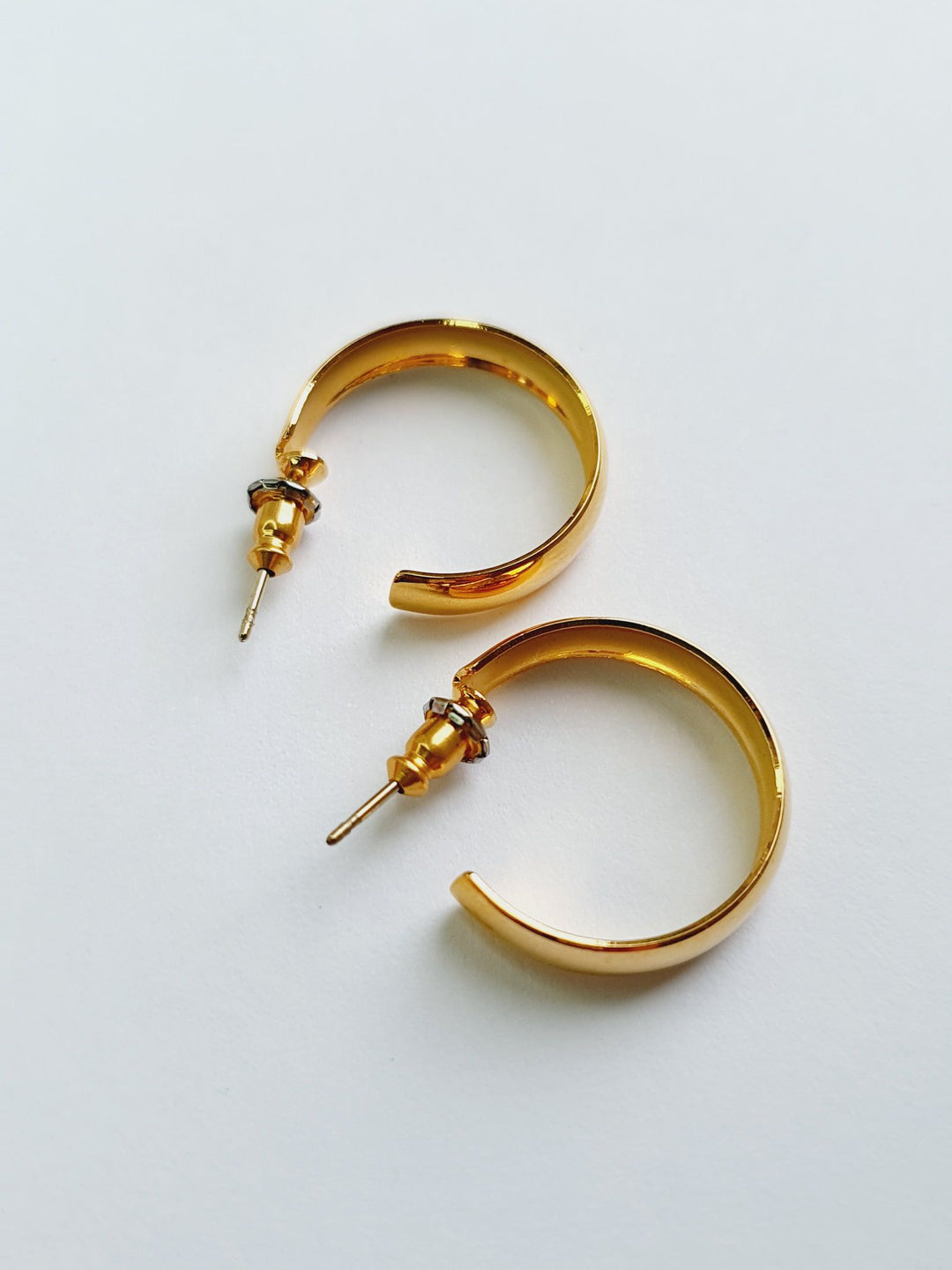 Vintage Gold Plated Minimal Hoops