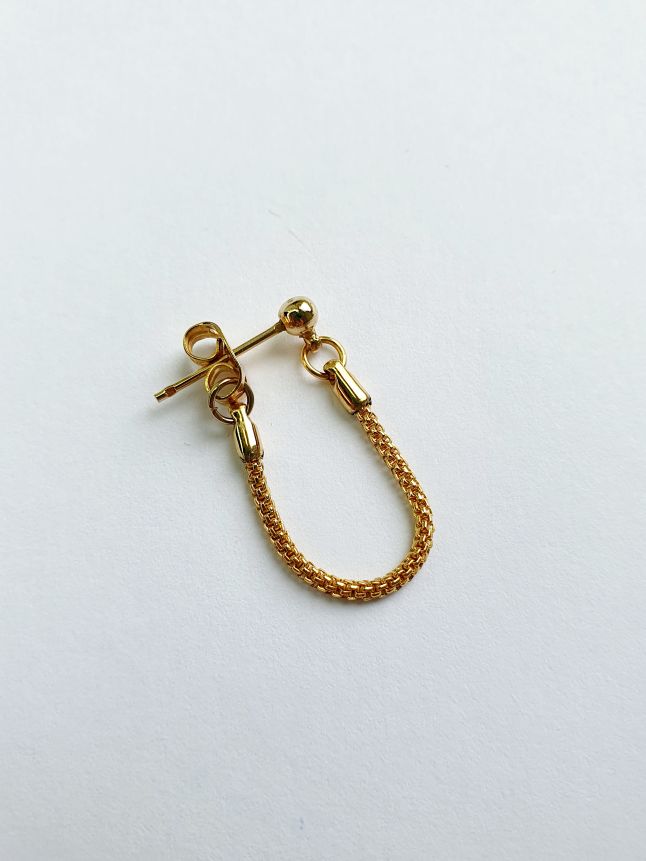 Vintage Gold Toned Chain Stud Earrings