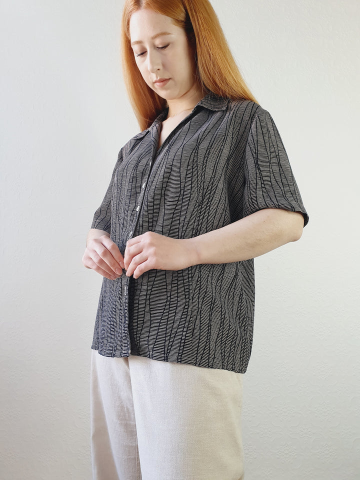 80s Abstract Patterned Top - XL