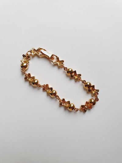 Vintage Gold Plated Bracelet with Clear Crystals