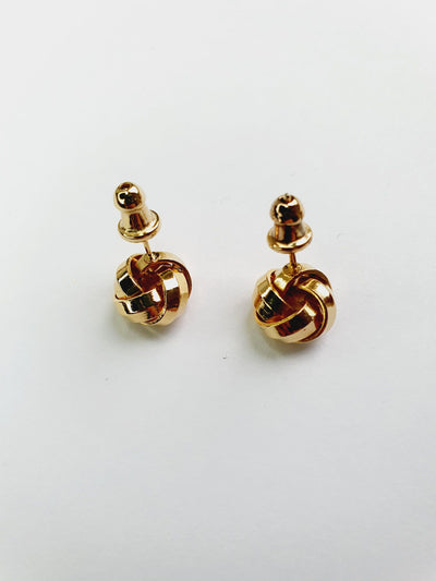 Vintage Gold Toned Twist Knot Stud Earrings