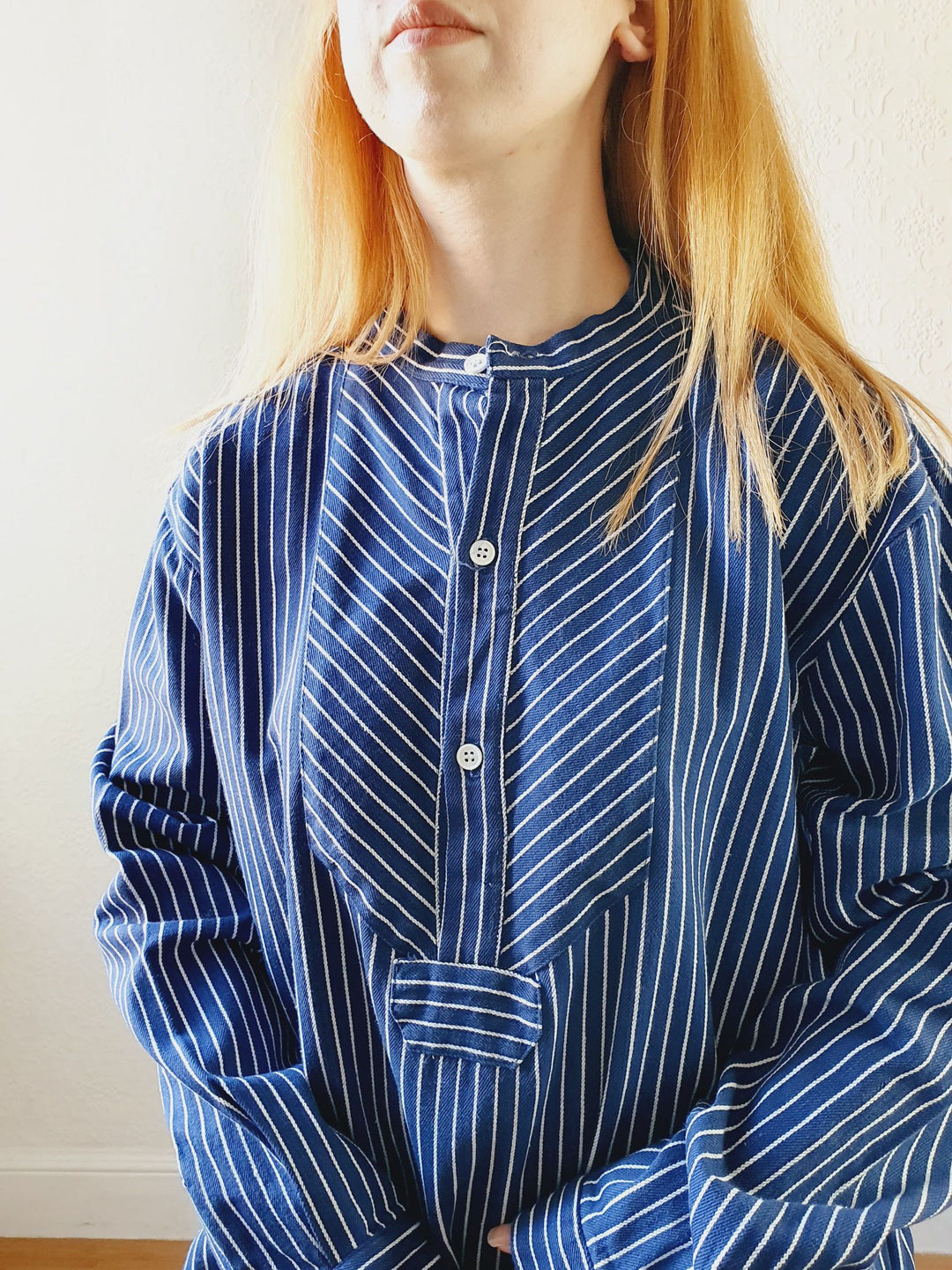 Vintage Navy Striped Tunic - XXL